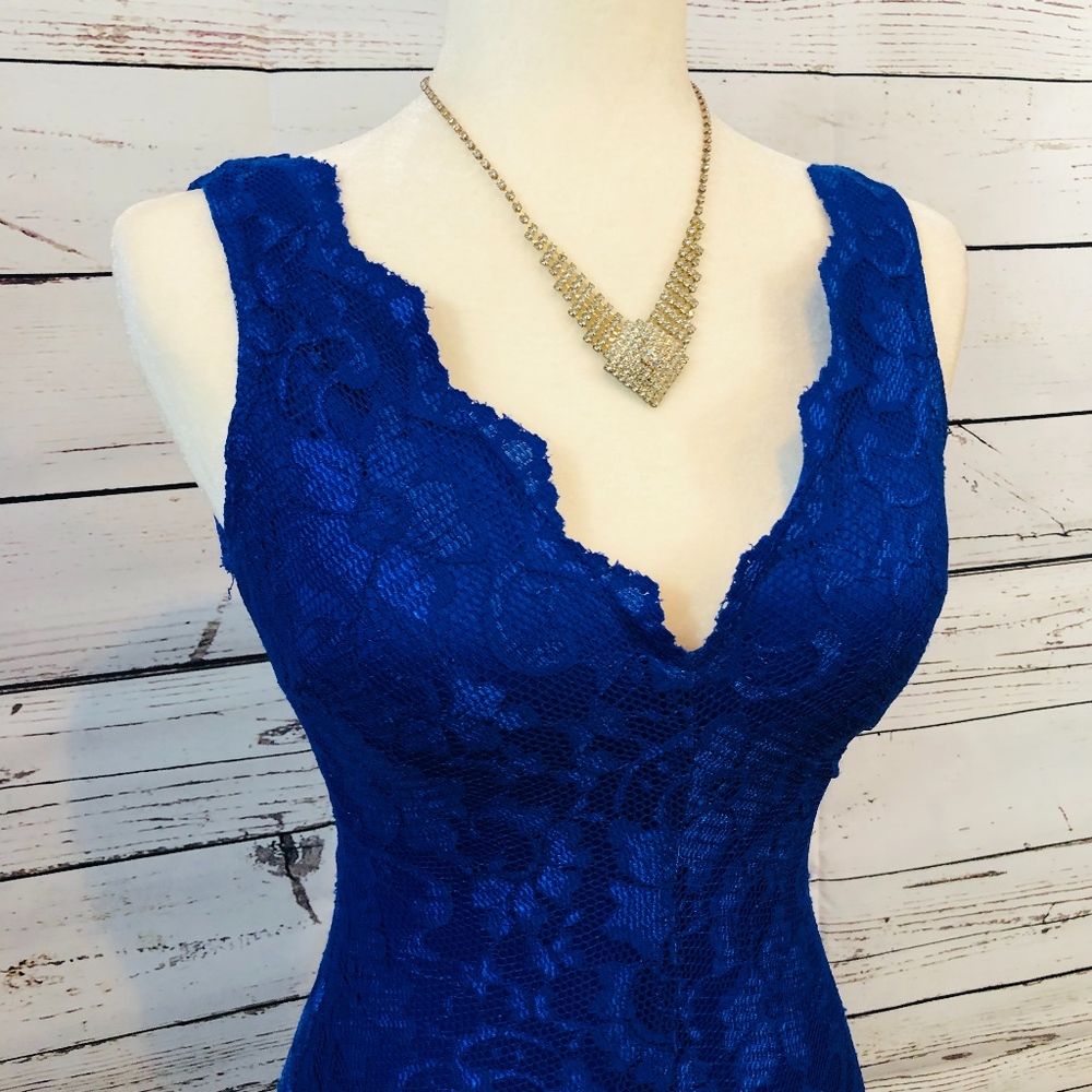 LONG FORMAL BLUE LACE